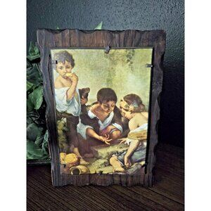 Vintage Rustic Leather Art Plaque Game of Morra by Murillo – Made in Spain 10"